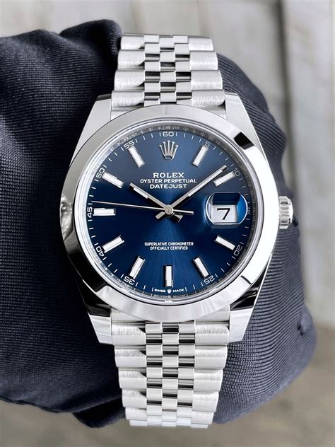 rolex blue oyster datejust|2022 rolex datejust 41mm.